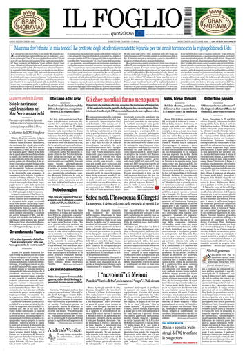 Prima-pagina-il foglio-messina-edizione-di-oggi-14-10-2026